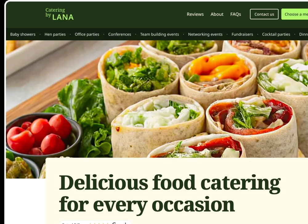 Social content produced for a local catering client