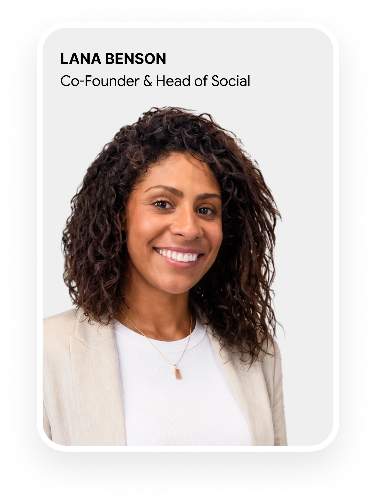 Lana Benson, Co-Founder & Head of Social